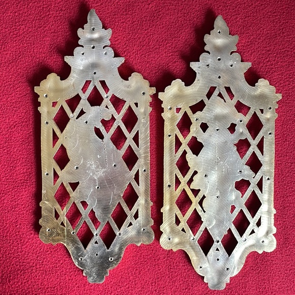 Pair of DART vintage shiny gold wall decor ornate made in USA mid century fruit - Picture 5 of 10